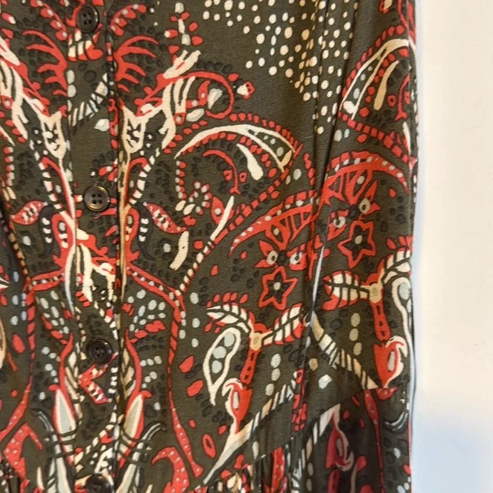Free People Hunter Green and Red Print Maxi Dress - Picture 5 of 7